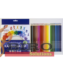 Creioane colorate 24 culori, din lemn, Klassika Луч